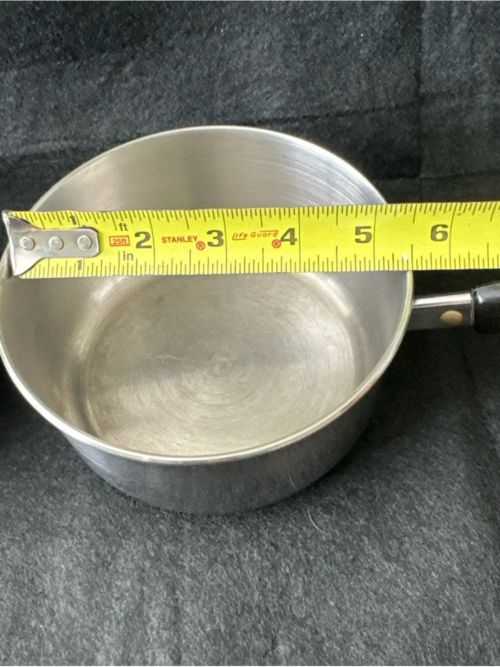 Vintage Revere Ware 1801 1 Qt Pot w/Lid Stainless Steel Tri Ply Bottom USA